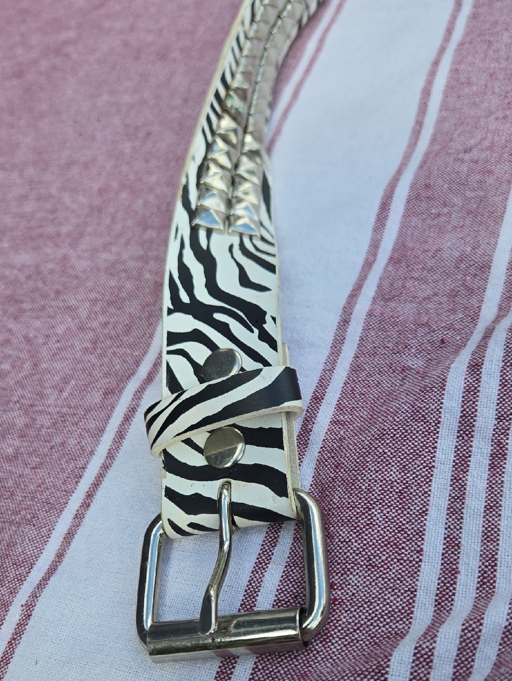 Zebra Print Black and White Women's Belt